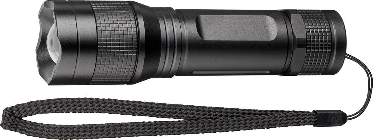 Goobay LED Flashlight High Bright 300 - idéal pour les loisirs, le sport, le camping, la pêche, la chasse et l'assistance au bord de la route