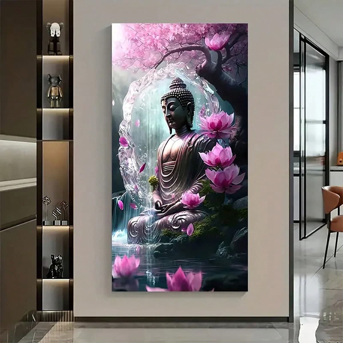 1 Pièce Peinture Sur Toile De , Art Mural En Toile De Zen, Peinture Murale De Salle De Bain Ou De Chambre À Coucher Ou De Bureau Ou De Salon,