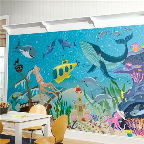 ROOMMATES Papier Peint panoramique auto-adhésif Découverte Sous-Marine 320cm x 183cm