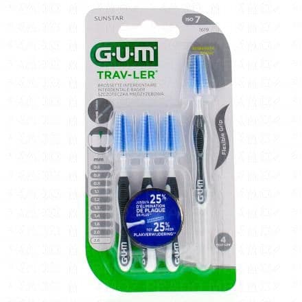 GUM Traveler brossettes interdentaires n°1619 - 2.6mm x4 brossettes