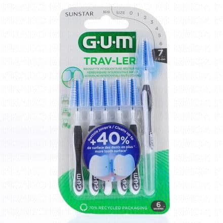 GUM Traveler brossettes interdentaires n°1619 - 2.6mm x6 brossettes